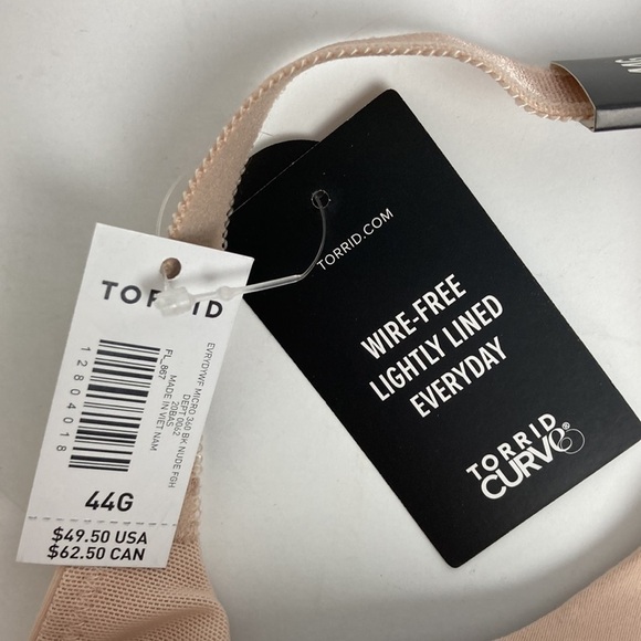 Torrid NWT Wire Free Lightly Lined Everyday Bra 44G Neutral Tan Nude Lingerie - Picture 7 of 16